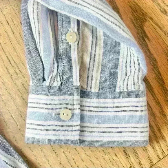 NWT Caslon Women’s Linen Blend Button-Up Striped Nordstrom Shirt Size X-Small - Picture 8 of 12